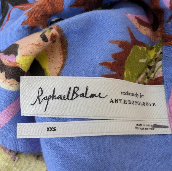 💘 NWOT Anthropologie Raphael Balme short sleeve mixed floral print sleep dress - Picture 6 of 8